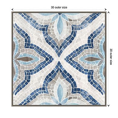 Blue Moroccan Tile By Eva Watts Framed Canvas Wall Art Print
