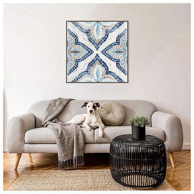 Blue Moroccan Tile By Eva Watts Framed Canvas Wall Art Print