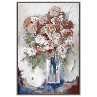 Rose Gold Blossoms By Mary Parker Buckley Framed Canvas Wall Art Print