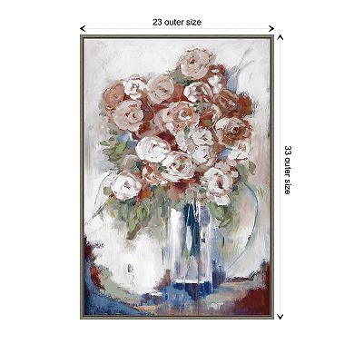 Rose Gold Blossoms By Mary Parker Buckley Framed Canvas Wall Art Print