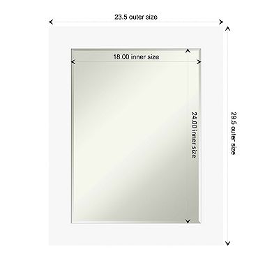 Basic Petite-bevel Wood Bathroom Wall Mirror