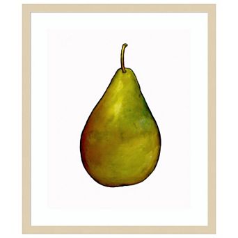 Pear By Sarah Thompsonengels Wood Framed Wall Art Print
