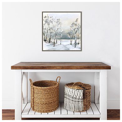 Snowy Winter Trees By Katrina Pete Framed Canvas Wall Art Print