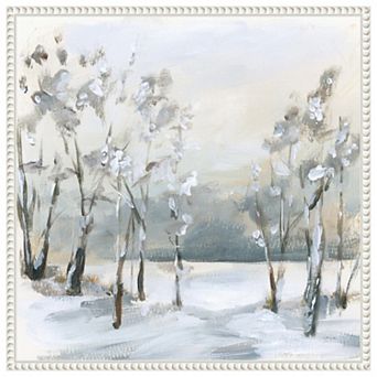 Snowy Winter Trees by Katrina Pete Framed Canvas Wall Art Print