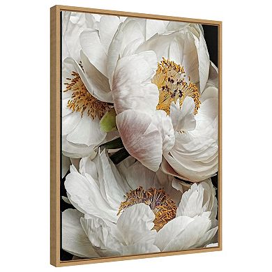 Ivory Flowers By Urban Road Framed Canvas Wall Art Print