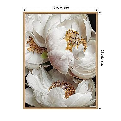 Ivory Flowers By Urban Road Framed Canvas Wall Art Print