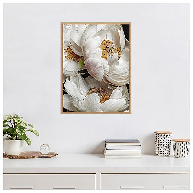 Ivory Flowers By Urban Road Framed Canvas Wall Art Print