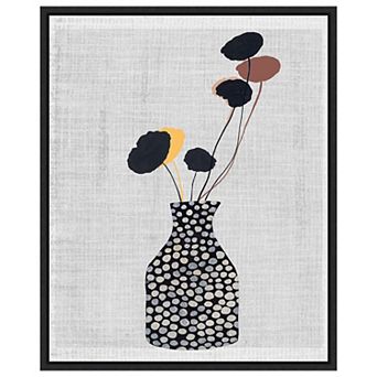 Decorated Vase With Plant Ii By Melissa W Framed Canvas Wall Art Print