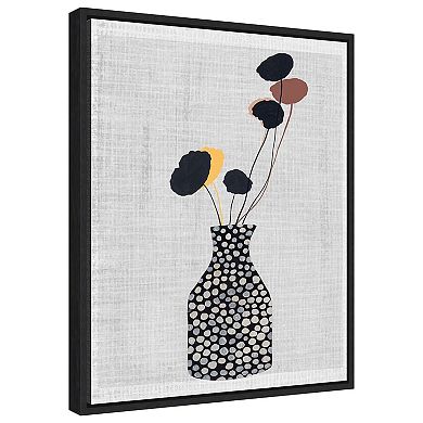 Decorated Vase With Plant Ii By Melissa W Framed Canvas Wall Art Print