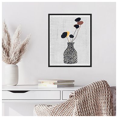 Decorated Vase With Plant Ii By Melissa W Framed Canvas Wall Art Print