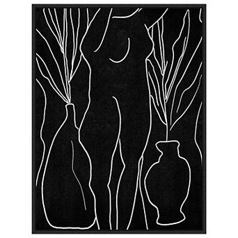 Summer Portrait I Woman And Vases By Melissa W Framed Canvas Wall Art Print