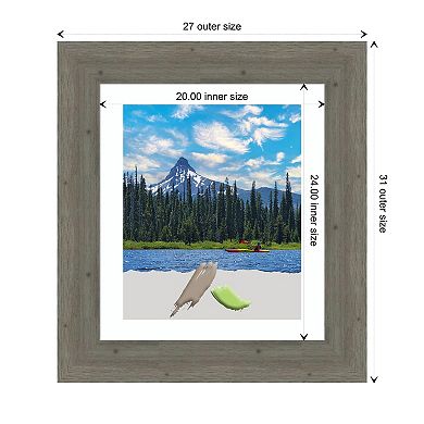 Fencepost Grey Wood Picture Frame, Photo Frame, Art Frame - Matted