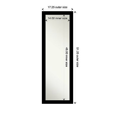 Brushed Black Non-beveled On The Door Mirror Full Length Mirror