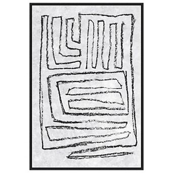 Black And White Runes Ii By Jennifer Goldberger Framed Canvas Wall Art Print