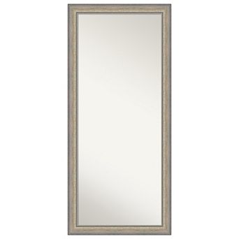 Fleur Silver Wood Non Beveled Full Length Floor Leaner Mirror
