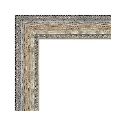 Fleur Silver Wood Non Beveled Full Length Floor Leaner Mirror