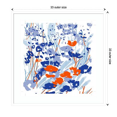 Flower Meadow By Jenny Frean Wood Framed Wall Art Print