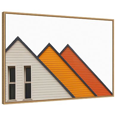 Triangle Houses By Massimo Della Latta Framed Canvas Wall Art Print
