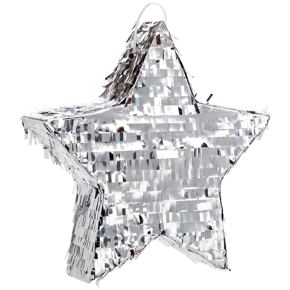 Small Silver Foil Star Pinata For Birthday Party Decorations, 13 X 13 X ...