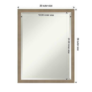 Florence Light Brown Beveled Framed Bathroom Wall Mirror