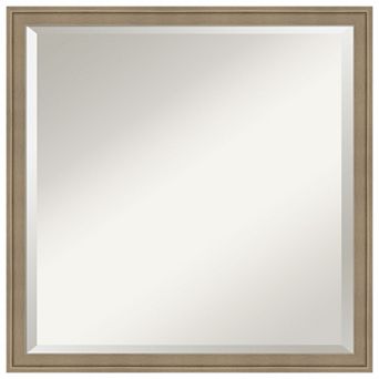Florence Light Brown Beveled Framed Bathroom Wall Mirror