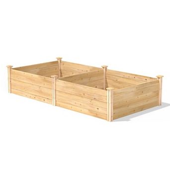 High Cedar Wood Raised Garden Bed