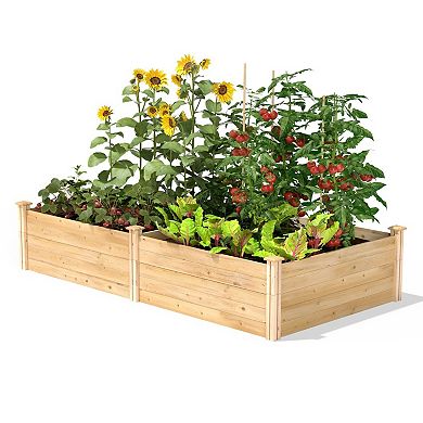 High Cedar Wood Raised Garden Bed