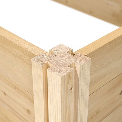High Cedar Wood Raised Garden Bed