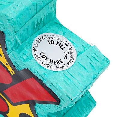 Comic Book Pop Pinata For Superhero-themed Birthday Party (17x3x11.7 In)