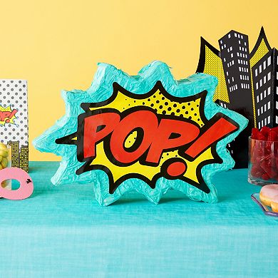 Comic Book Pop Pinata For Superhero-themed Birthday Party (17x3x11.7 In)