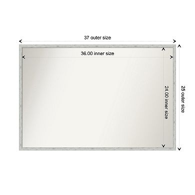 Imprint Silver Non-beveled Wood Bathroom Wall Mirror