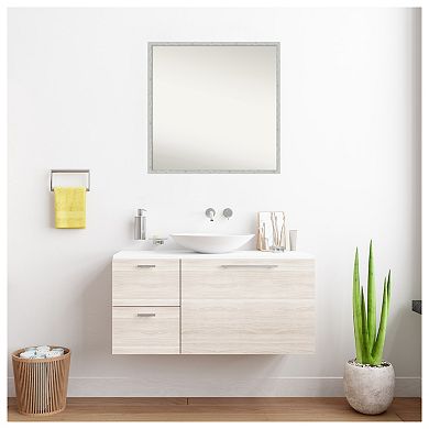 Imprint Silver Non-beveled Wood Bathroom Wall Mirror