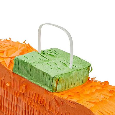 Halloween Pumpkin Pinata For Party Decorations, Pull Strings, Small 17x13x3 In