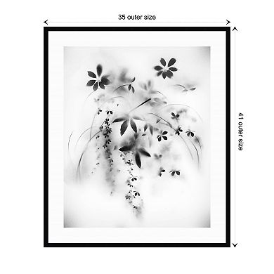 Natural Floral Veil By Teis Albers Wood Framed Wall Art Print