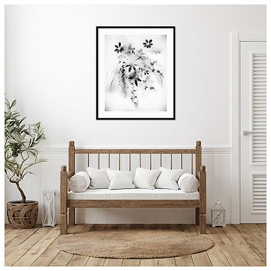 Natural Floral Veil By Teis Albers Wood Framed Wall Art Print