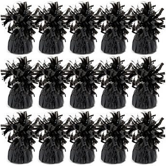 15 Pack Black Balloon Weights For Birthday Party Decorations, 6 Oz, 4.5 In