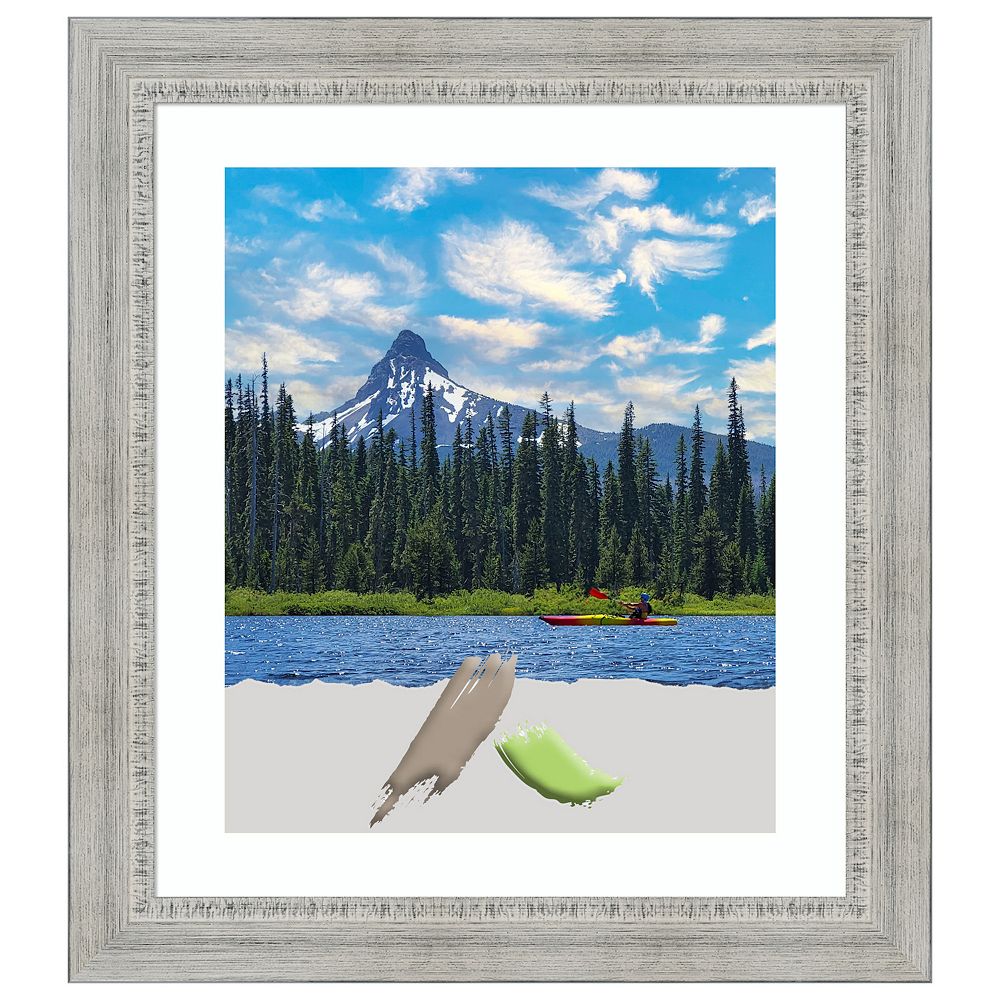 Rustic White Wash Wood Picture Frame, Photo Frame, Art Frame - Matted