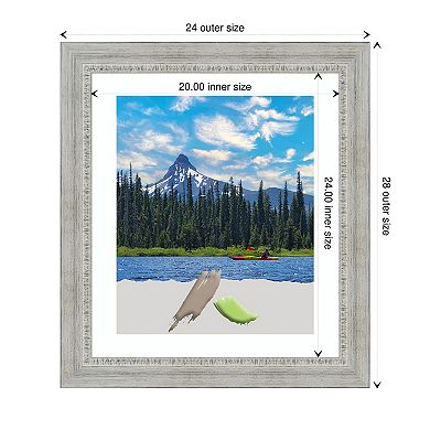 Rustic White Wash Wood Picture Frame, Photo Frame, Art Frame - Matted