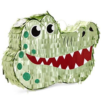 Small Alligator Pinata For Kids Safari Birthday Party Decorations, 16.5x11.5x3"