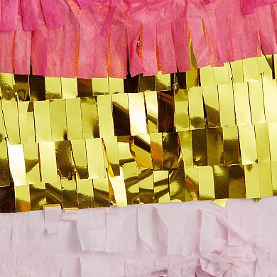 Number 9 Pinata For Kids Girl 9th Birthday Party, Gold Pink 11.35 X 16.5 X 3 In