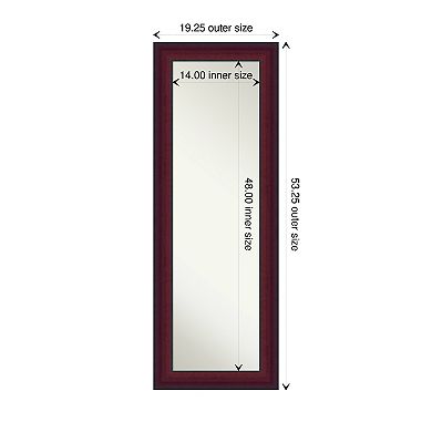 Canterbury Cherry Wood Non-beveled On The Door Mirror Full Length Mirror