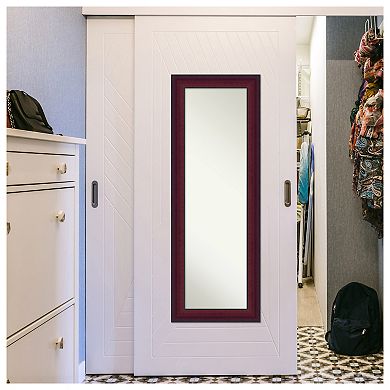 Canterbury Cherry Wood Non-beveled On The Door Mirror Full Length Mirror