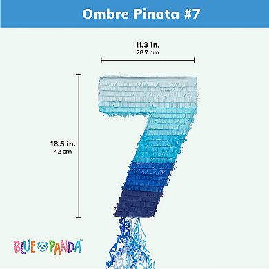 Number 7 Pull String Pinata For 7th Birthday Party Decorations 16.5 X 11.35"