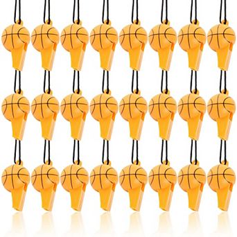 24 Pack Mini Basketball Whistles For Sports Theme Birthday Party Favor Supplies