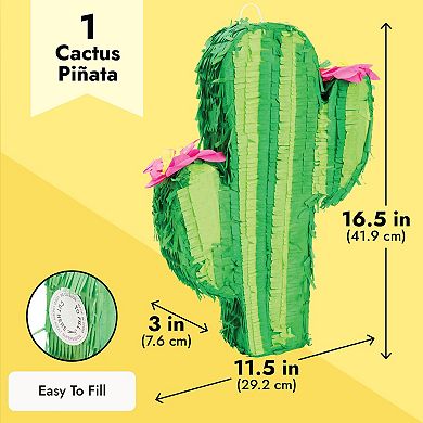 Small Cactus Pinata For Cinco De Mayo, Mexican Fiesta Party Decorations, 17x11.5