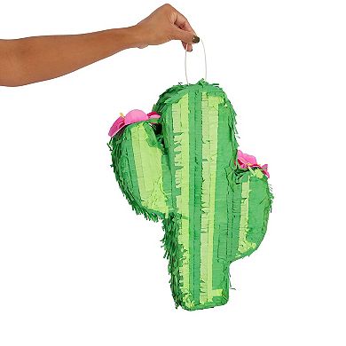 Small Cactus Pinata For Cinco De Mayo, Mexican Fiesta Party Decorations, 17x11.5