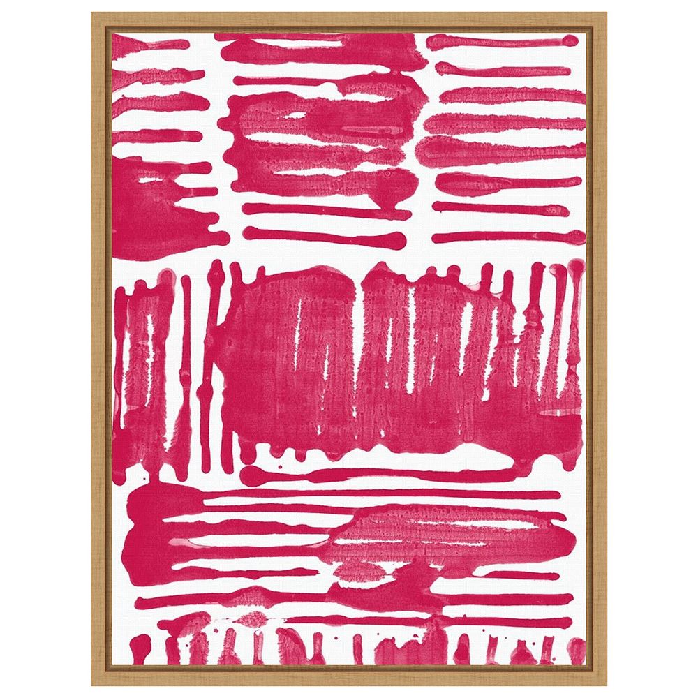 Custom Red Stripes I By Jodi Fuchs Framed Canvas Wall Art Print