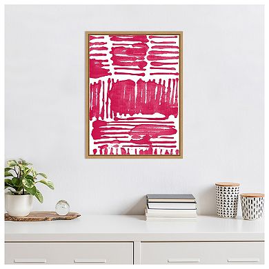 Custom Red Stripes I By Jodi Fuchs Framed Canvas Wall Art Print