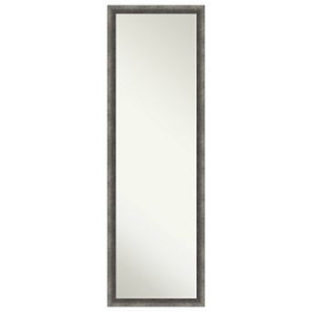 Burnished Concrete Narrow Wood Non-beveled On The Door Mirror Full Length Mirror