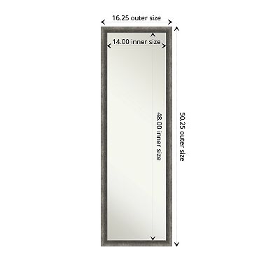 Burnished Concrete Narrow Wood Non-beveled On The Door Mirror Full ...